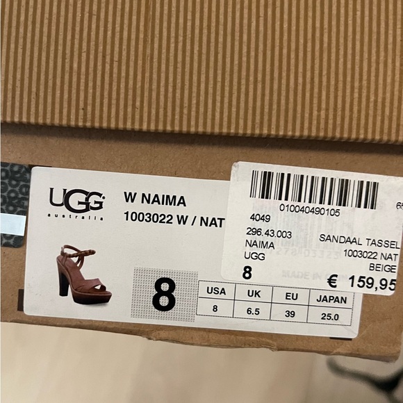 UGG Naima Ombré Wooden Platform Heels Sandals Size 8 - Picture 3 of 10